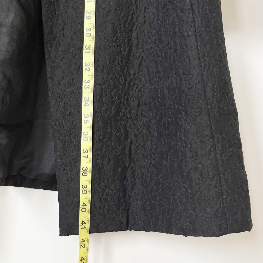Eileen Fisher Quilted Stand Collar Silk Longline Open Jacket Womens 3X Black - Picture 7 of 12